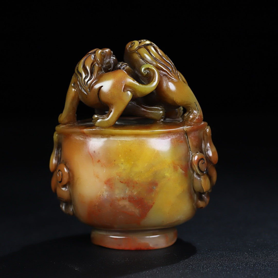 Chinese Antique Shoushan Stone Chihu Button Seal