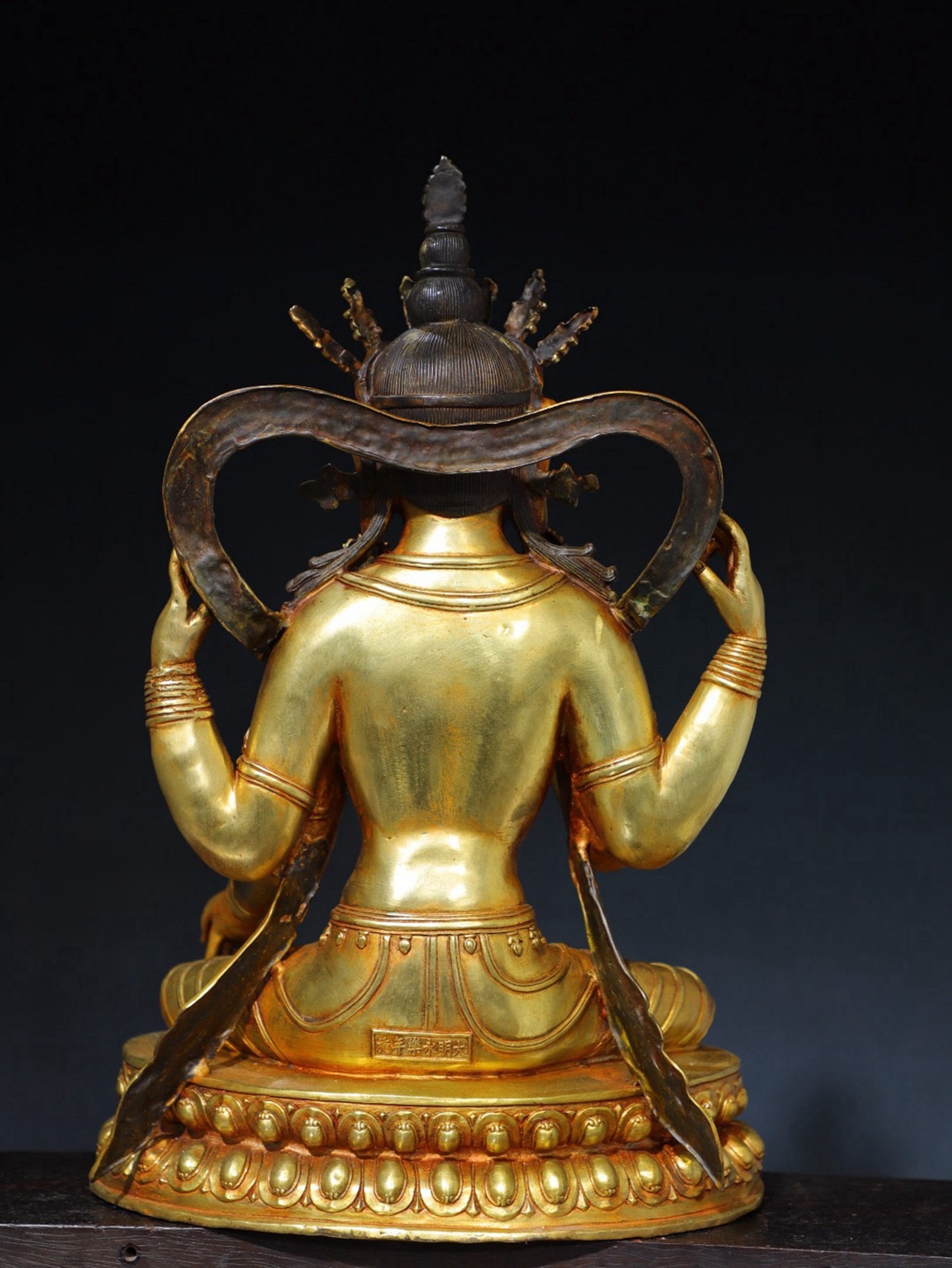 Pure copper four armed Tara Buddha statue