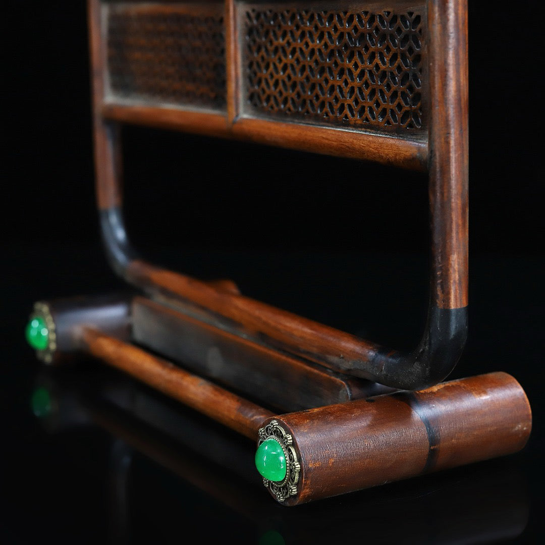 Chinese antique rosewood carving pen holder
