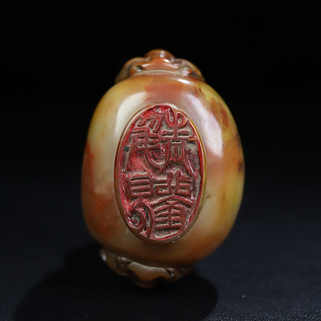 Chinese Antique Shoushan Stone Chihu Button Seal