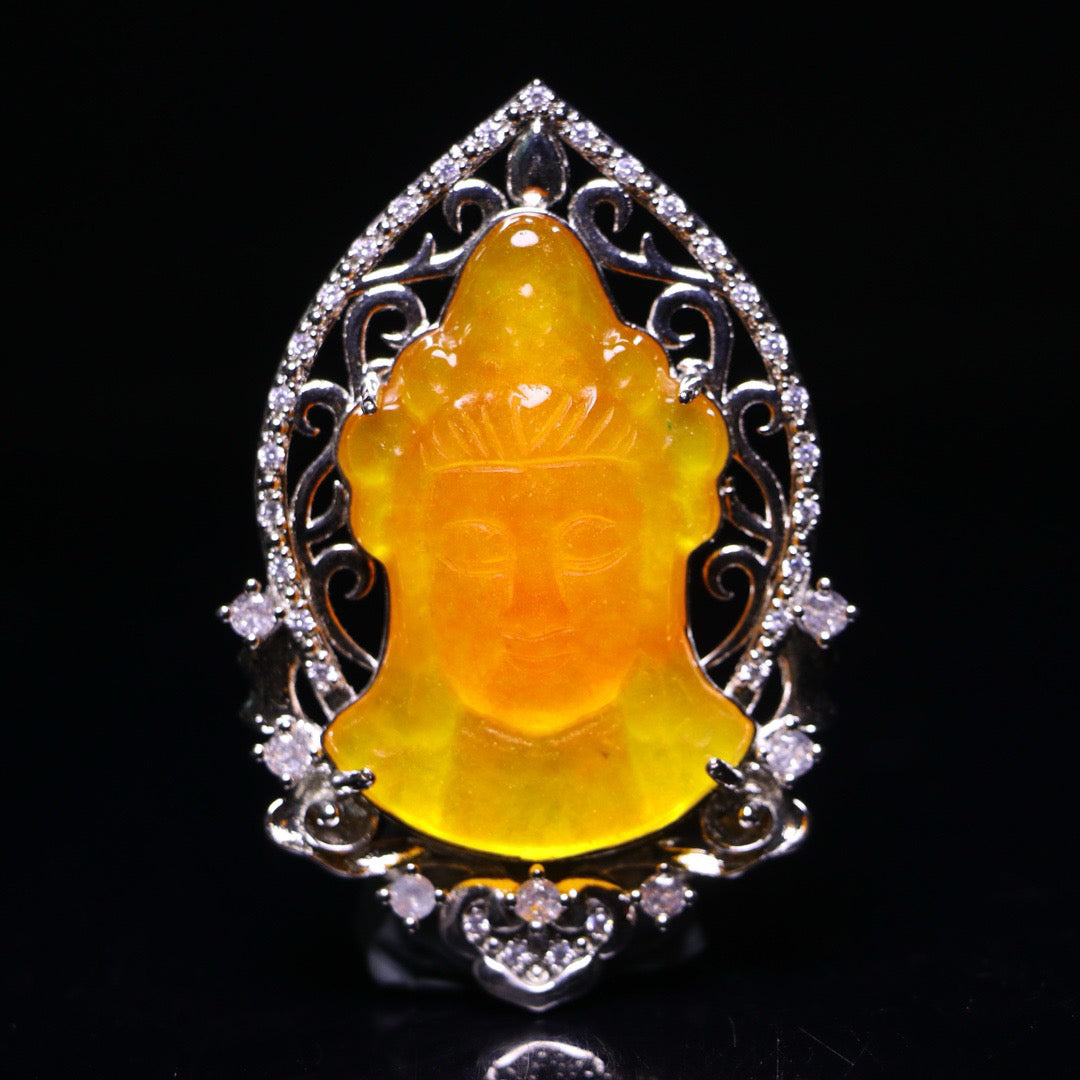 Perfect High Ice Guanyin Jade Plaque