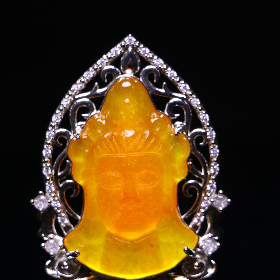 Perfect High Ice Guanyin Jade Plaque