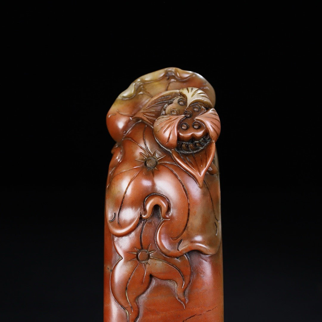 Chinese Antique Shoushan Stone Chihu Button Seal