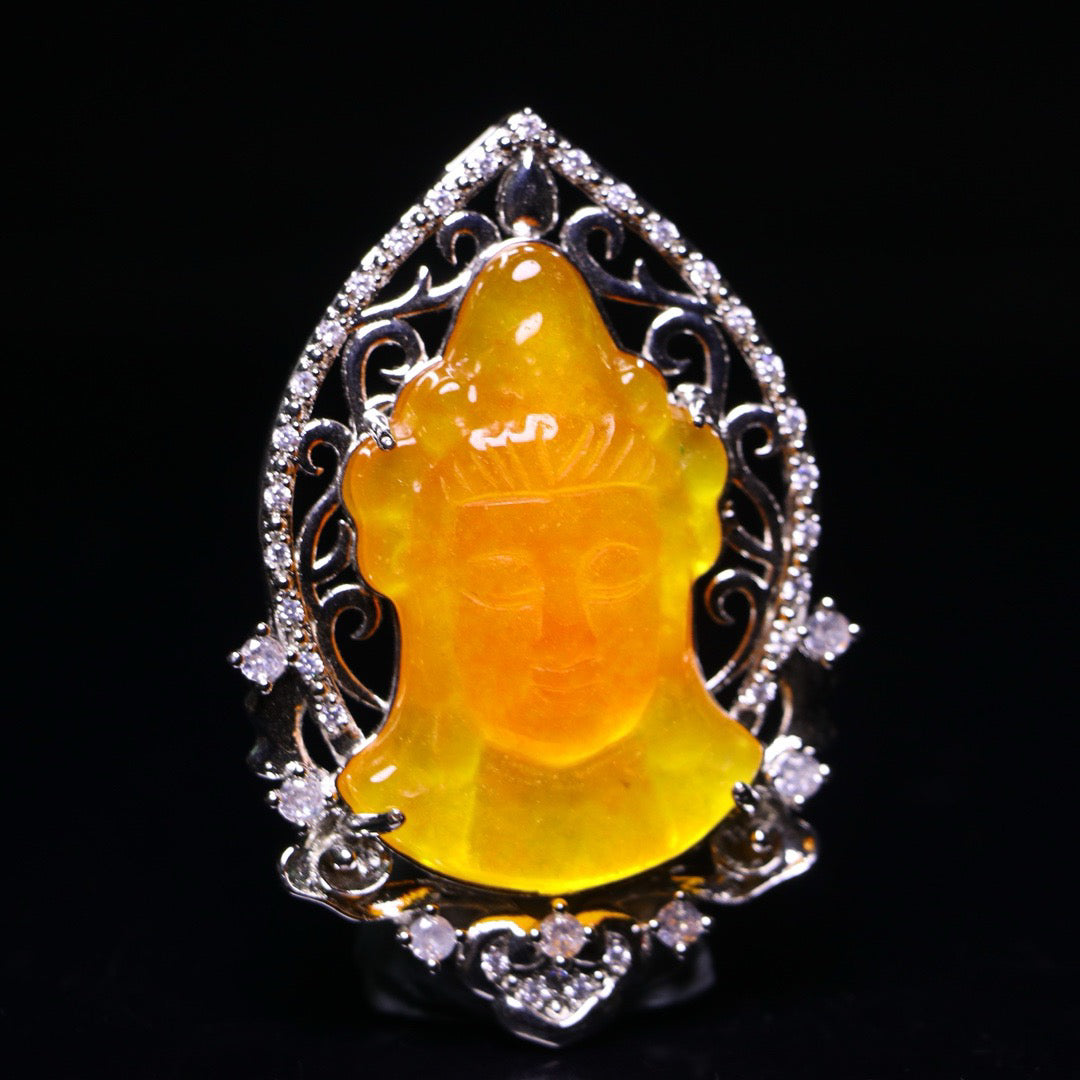 Perfect High Ice Guanyin Jade Plaque