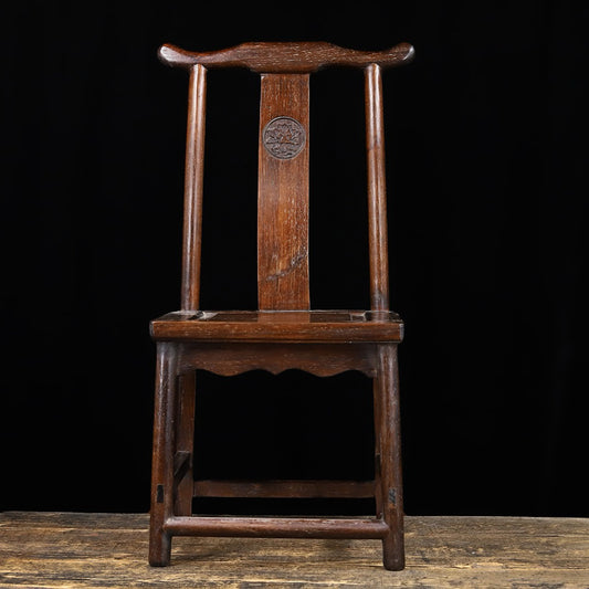 Chinese antique pear wood carved children's chairs