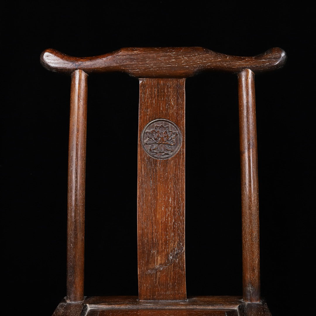 Chinese antique pear wood carved children's chairs