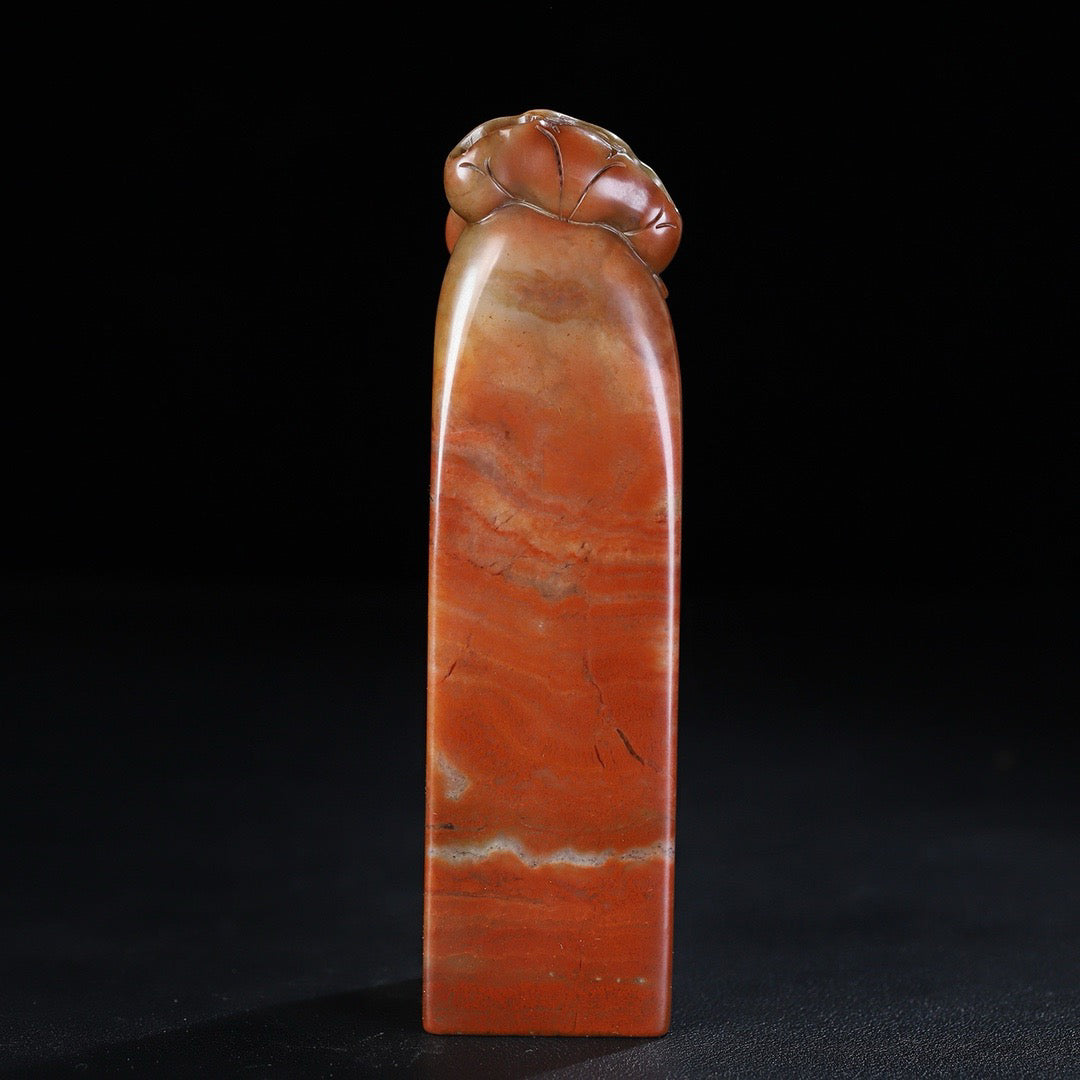 Chinese Antique Shoushan Stone First Class Clean Lotus Seal