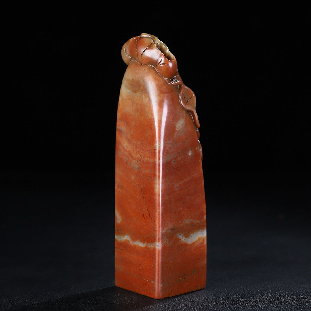 Chinese Antique Shoushan Stone First Class Clean Lotus Seal