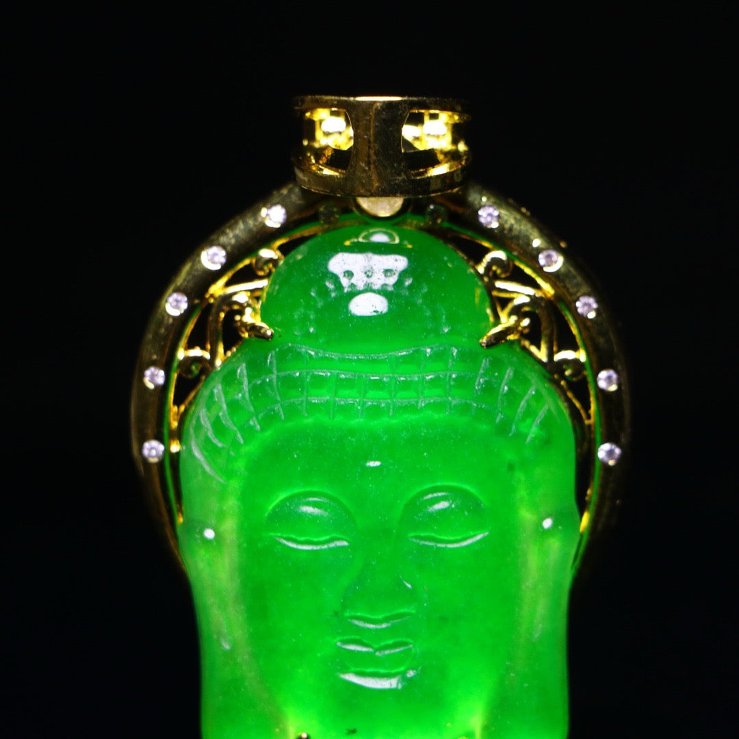 Perfect High Ice Guanyin Jade Plaque