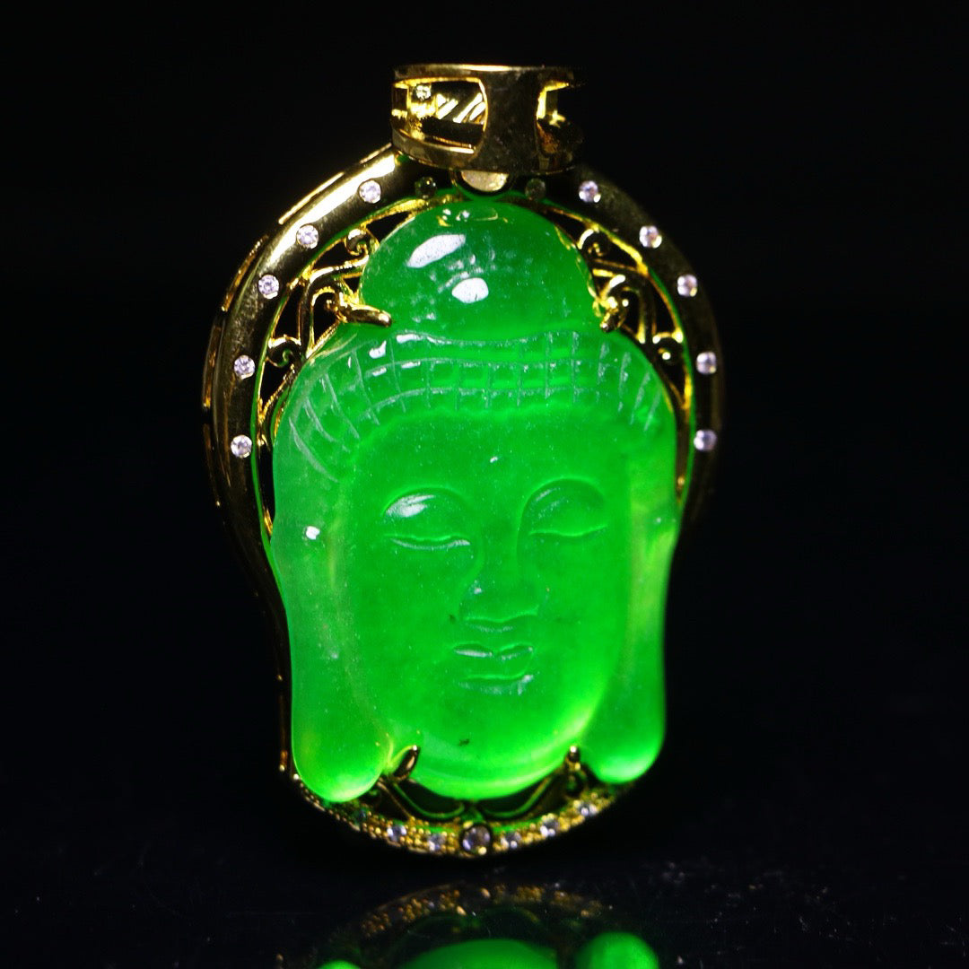 Perfect High Ice Guanyin Jade Plaque