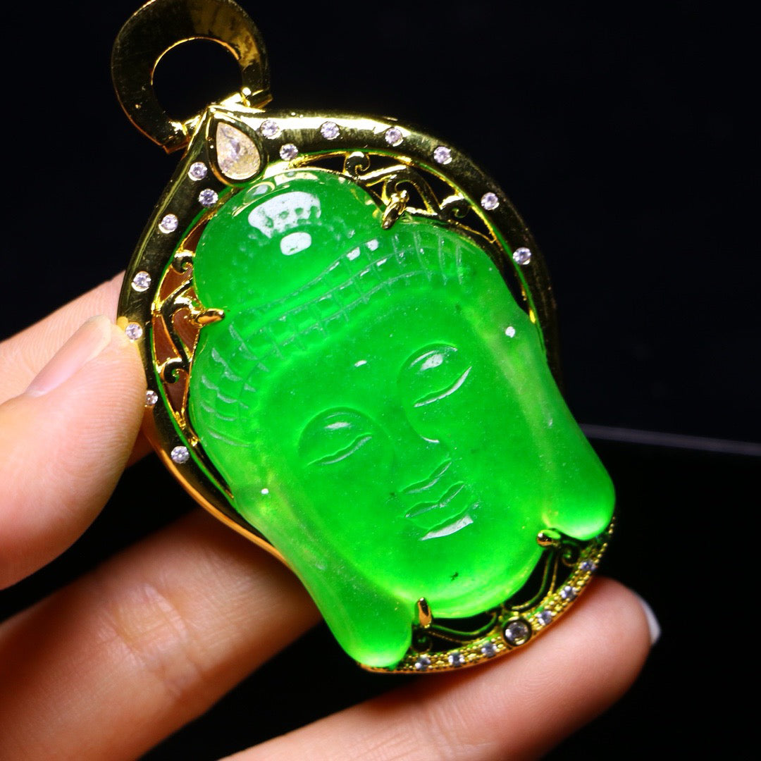 Perfect High Ice Guanyin Jade Plaque