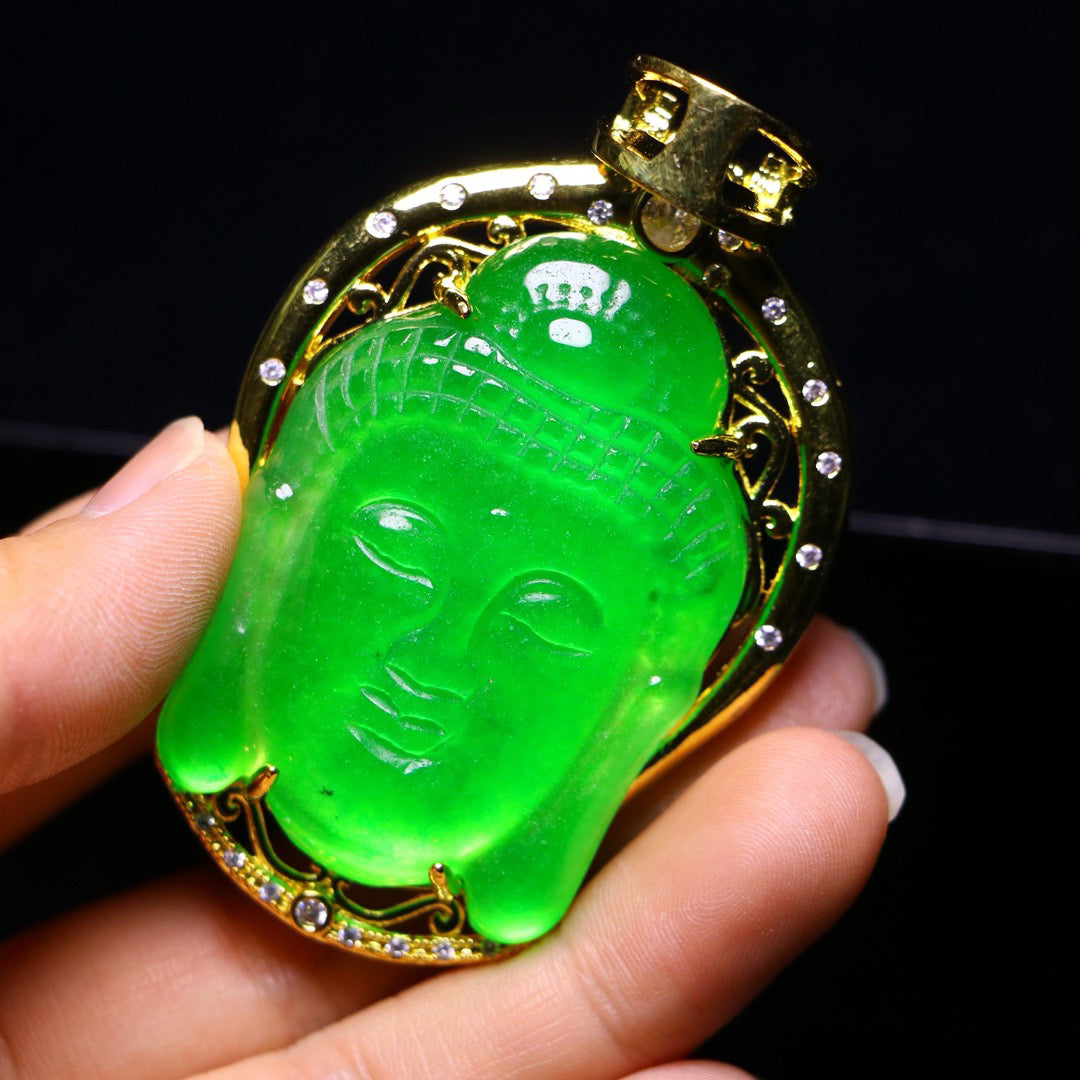 Perfect High Ice Guanyin Jade Plaque