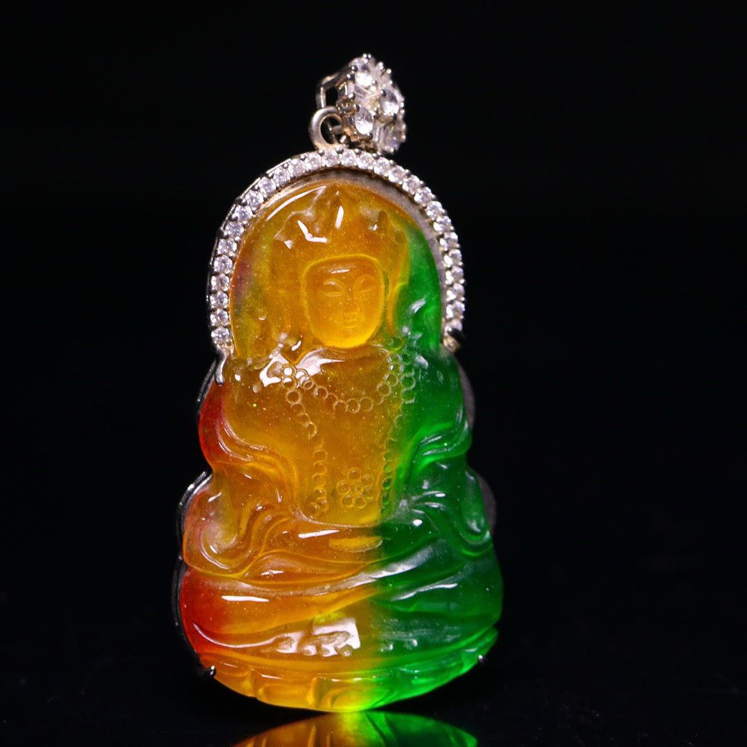 Perfect High Ice Guanyin Jade Plaque