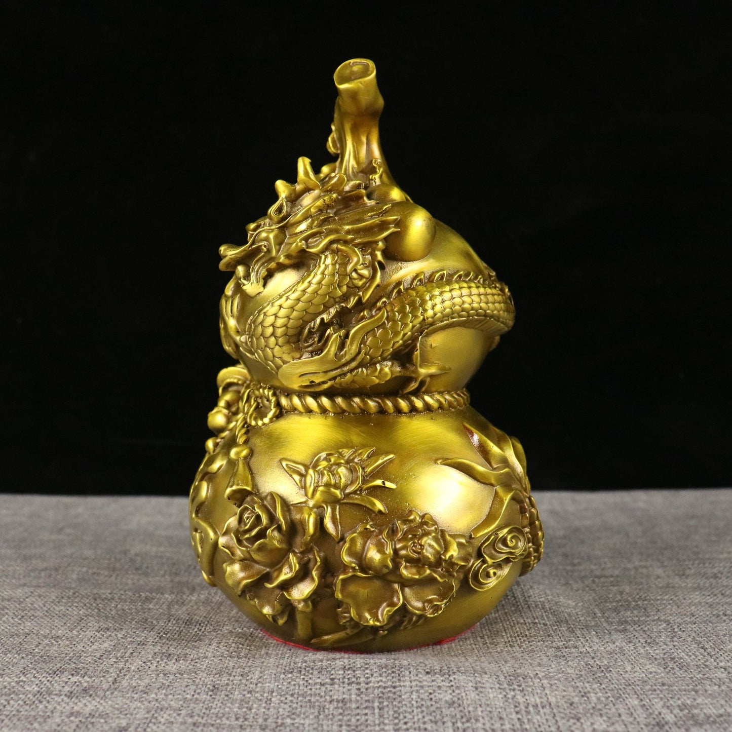 Chinese antique pure copper auspicious dragon offering auspicious gourd