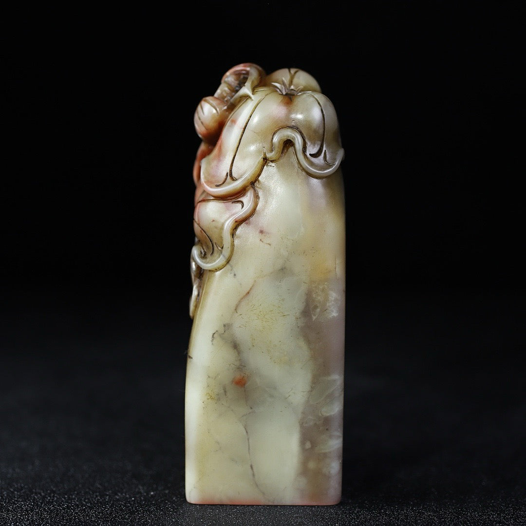 Chinese Antique Shoushan Furong Stone First Class Clean Lotus Seal