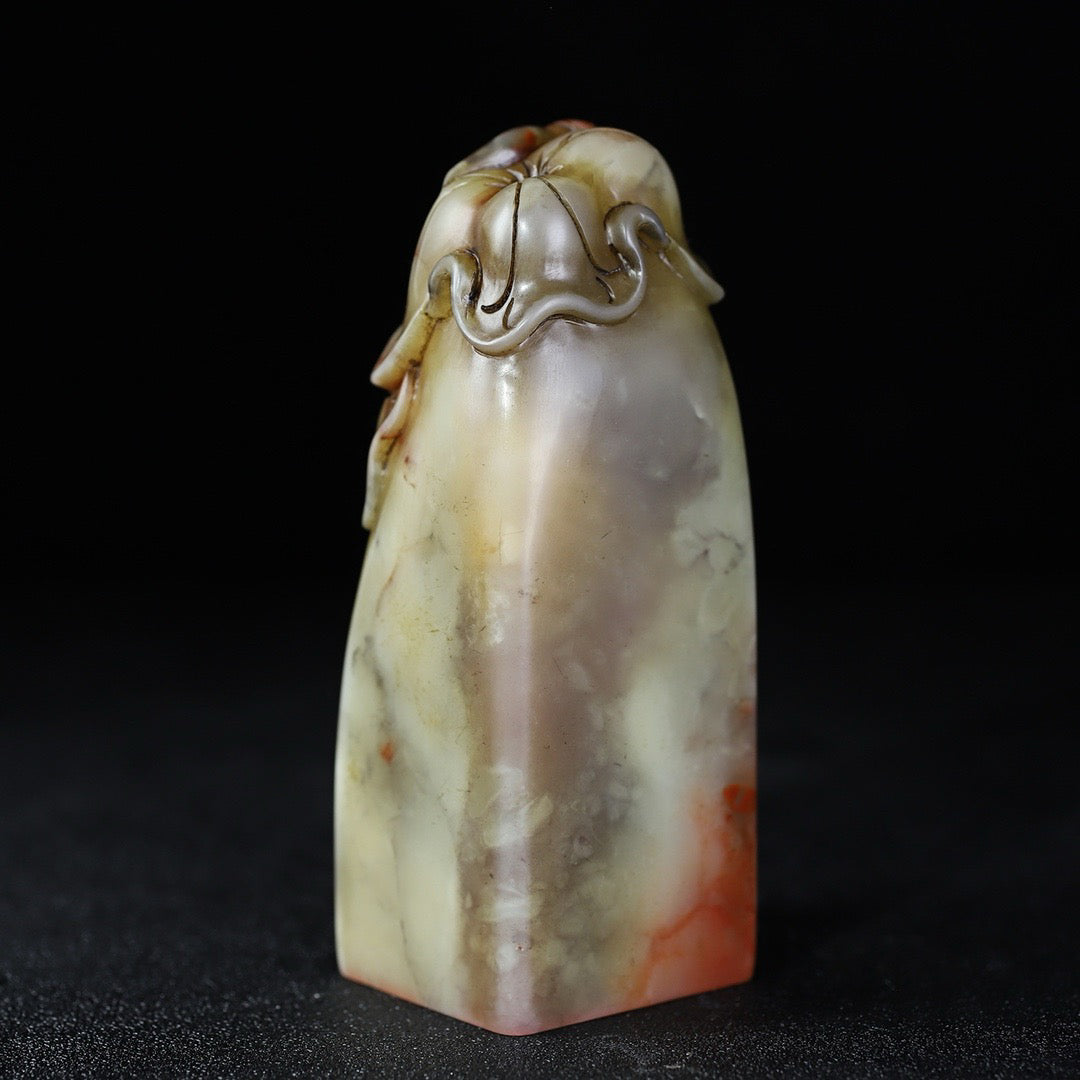 Chinese Antique Shoushan Furong Stone First Class Clean Lotus Seal