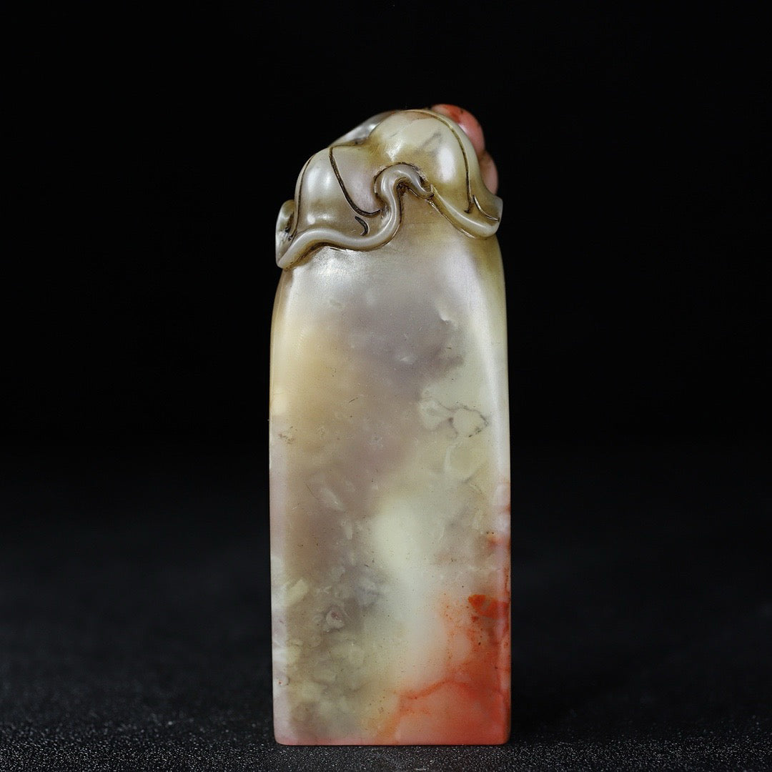 Chinese Antique Shoushan Furong Stone First Class Clean Lotus Seal