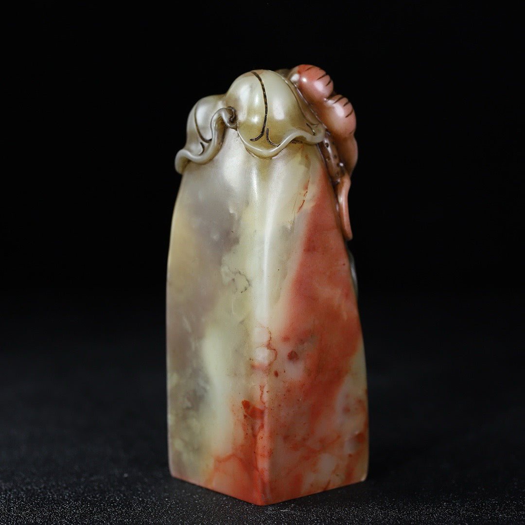 Chinese Antique Shoushan Furong Stone First Class Clean Lotus Seal