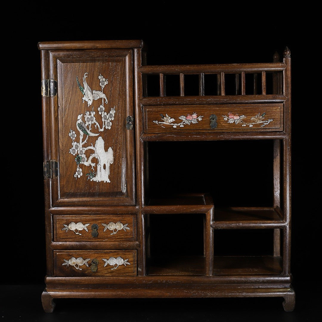Chinese antique shell inlaid tea cabinet, dining side cabinet