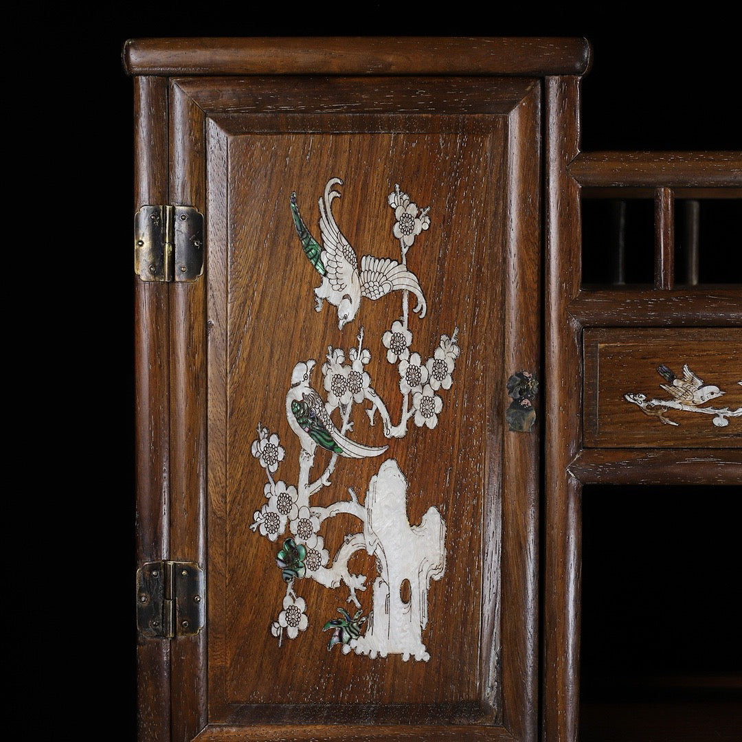 Chinese antique shell inlaid tea cabinet, dining side cabinet