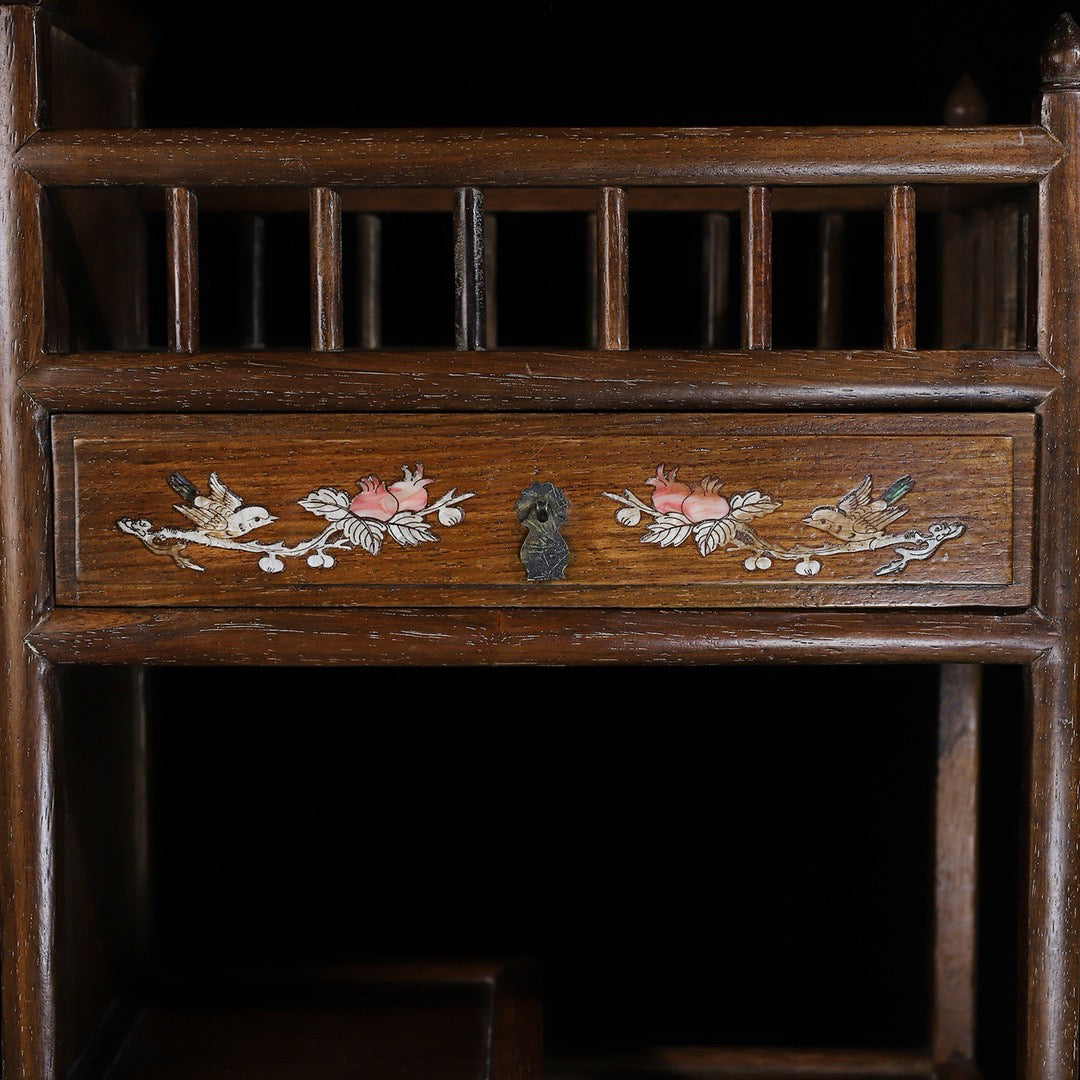 Chinese antique shell inlaid tea cabinet, dining side cabinet