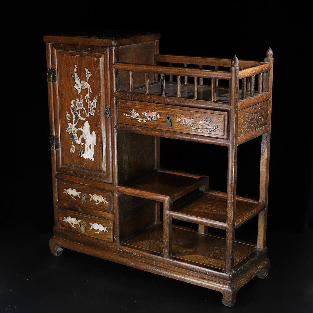 Chinese antique shell inlaid tea cabinet, dining side cabinet