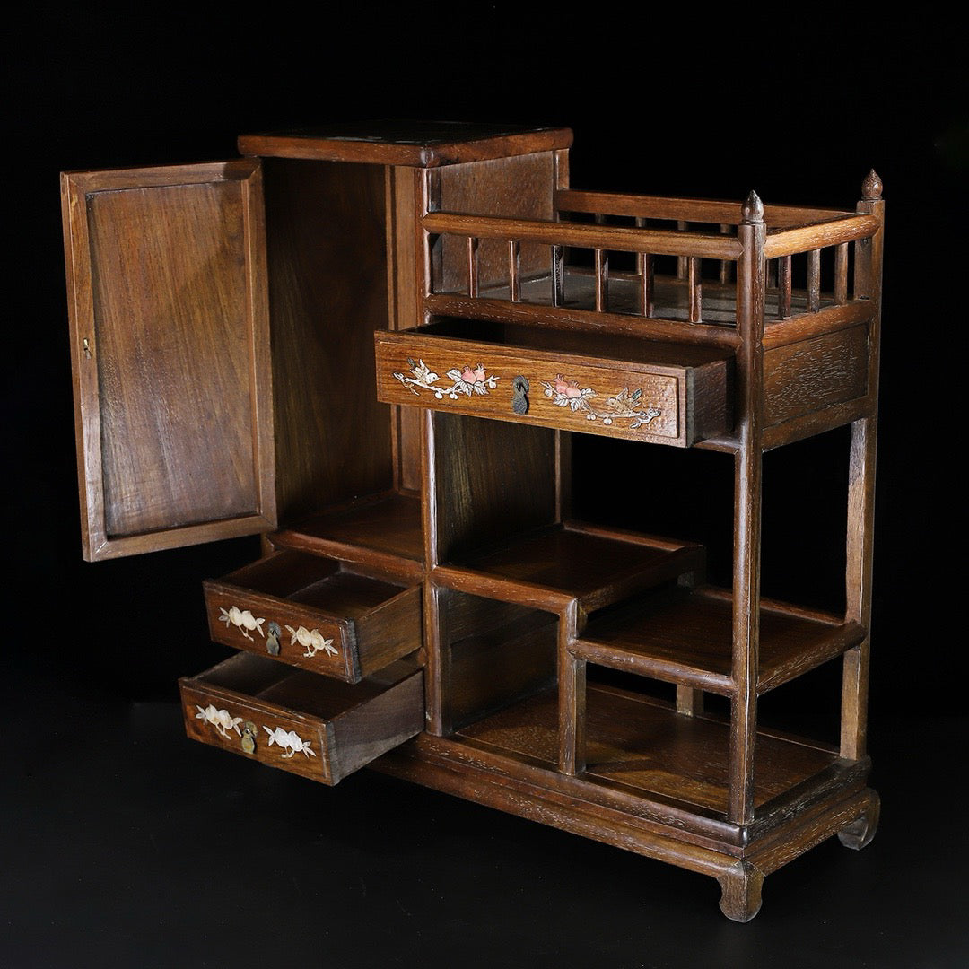 Chinese antique shell inlaid tea cabinet, dining side cabinet