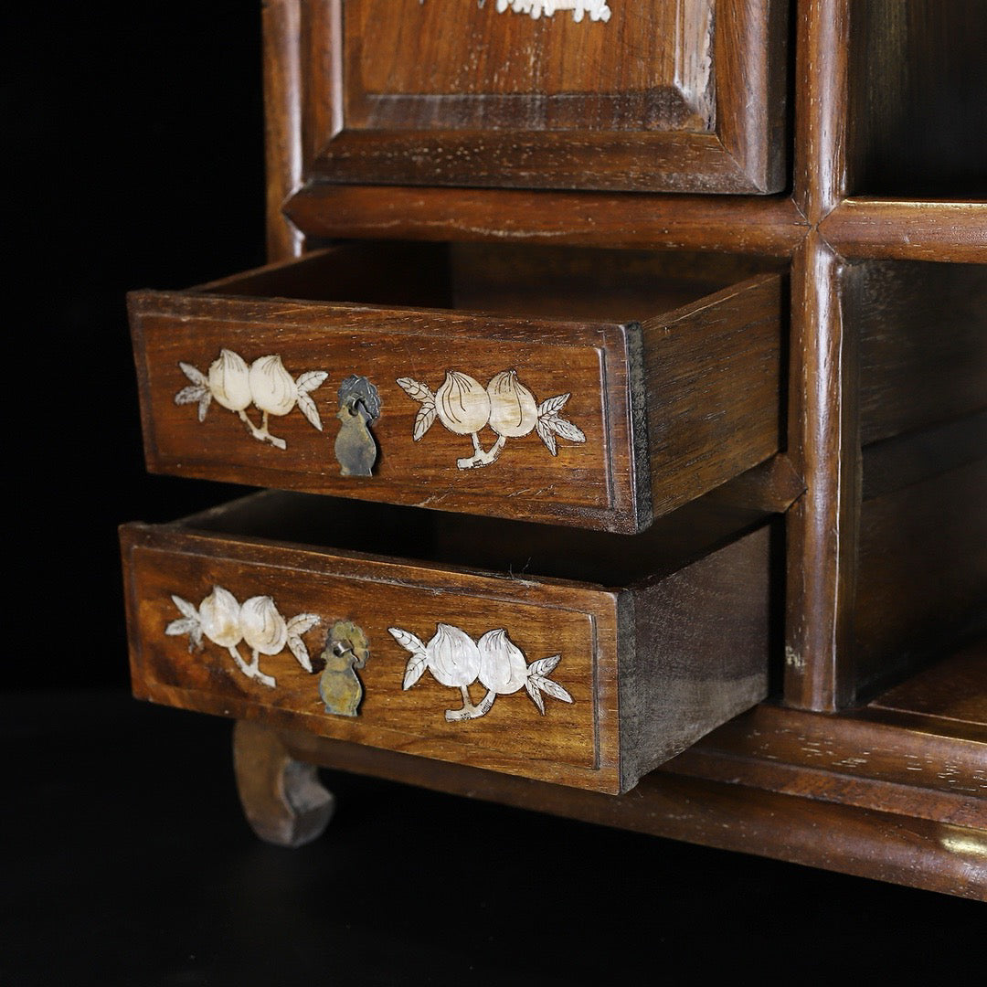 Chinese antique shell inlaid tea cabinet, dining side cabinet