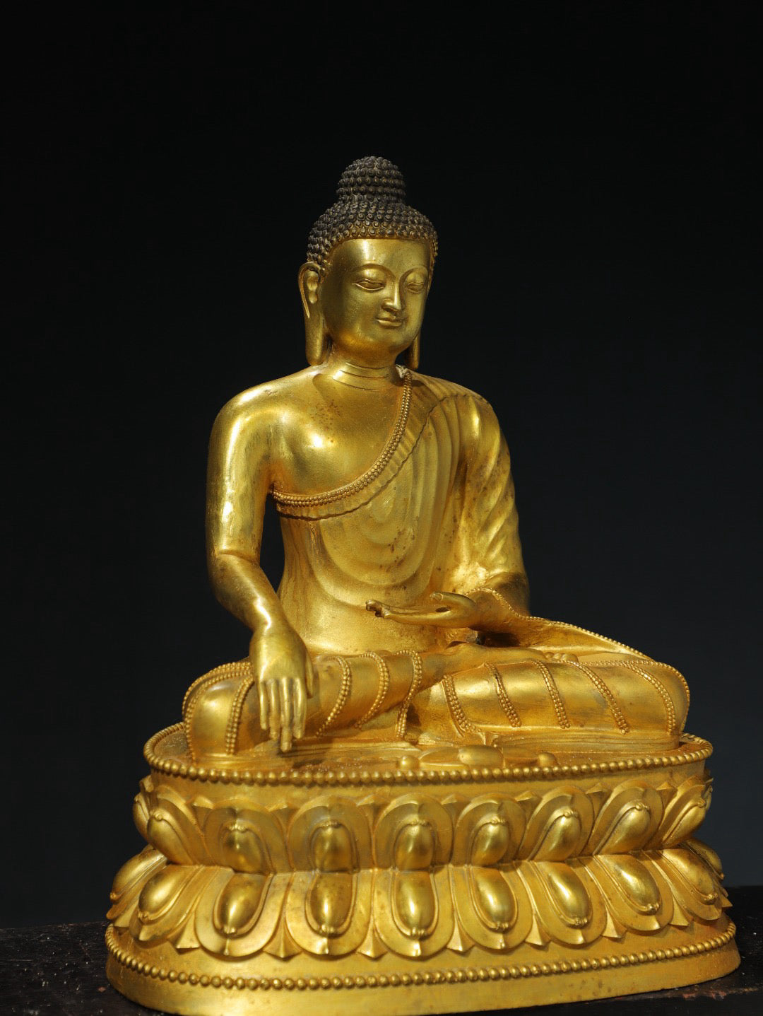 Chinese antique pure copper statue of Amitabha Buddha