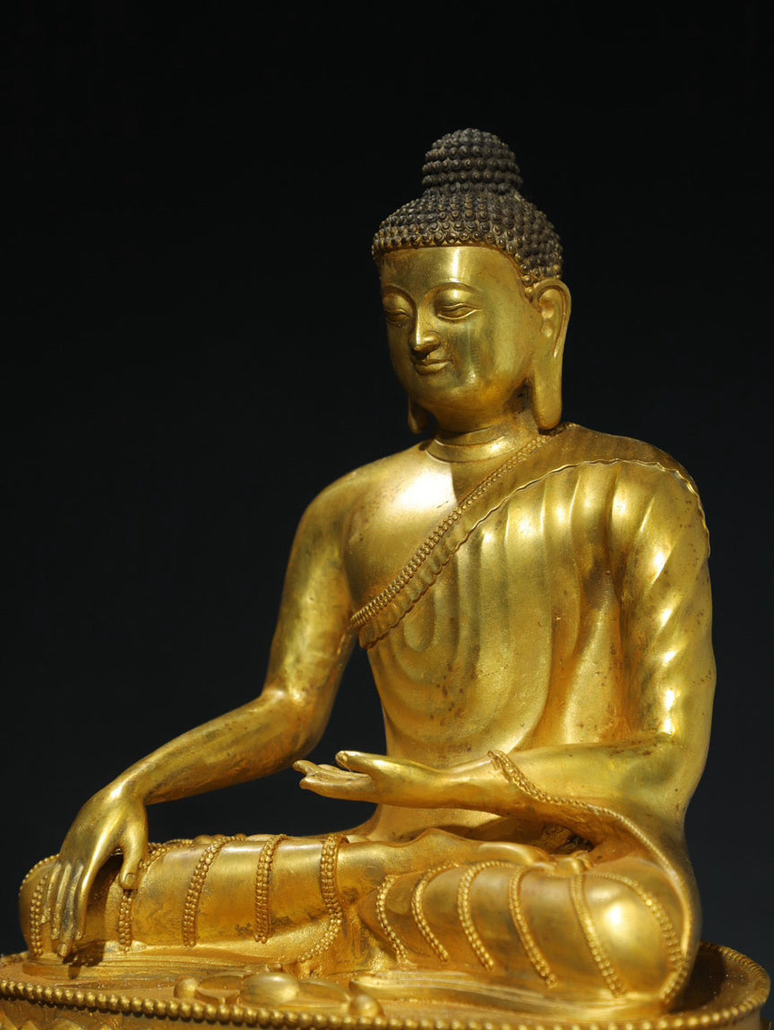 Chinese antique pure copper statue of Amitabha Buddha
