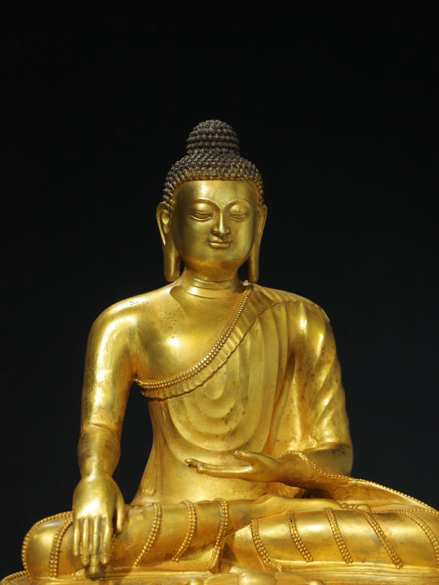 Chinese antique pure copper statue of Amitabha Buddha