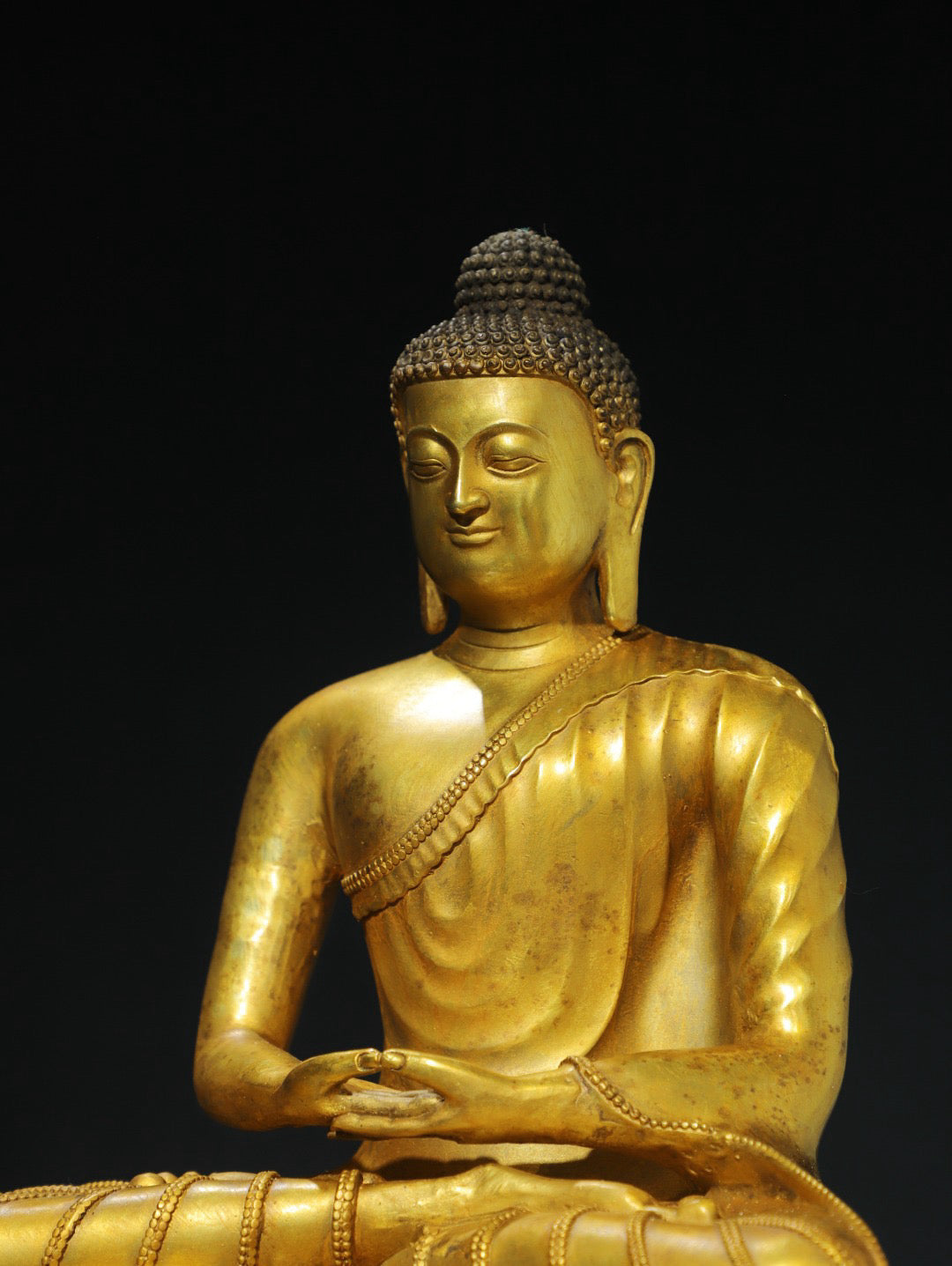 Chinese antique pure copper statue of Shakyamuni Buddha