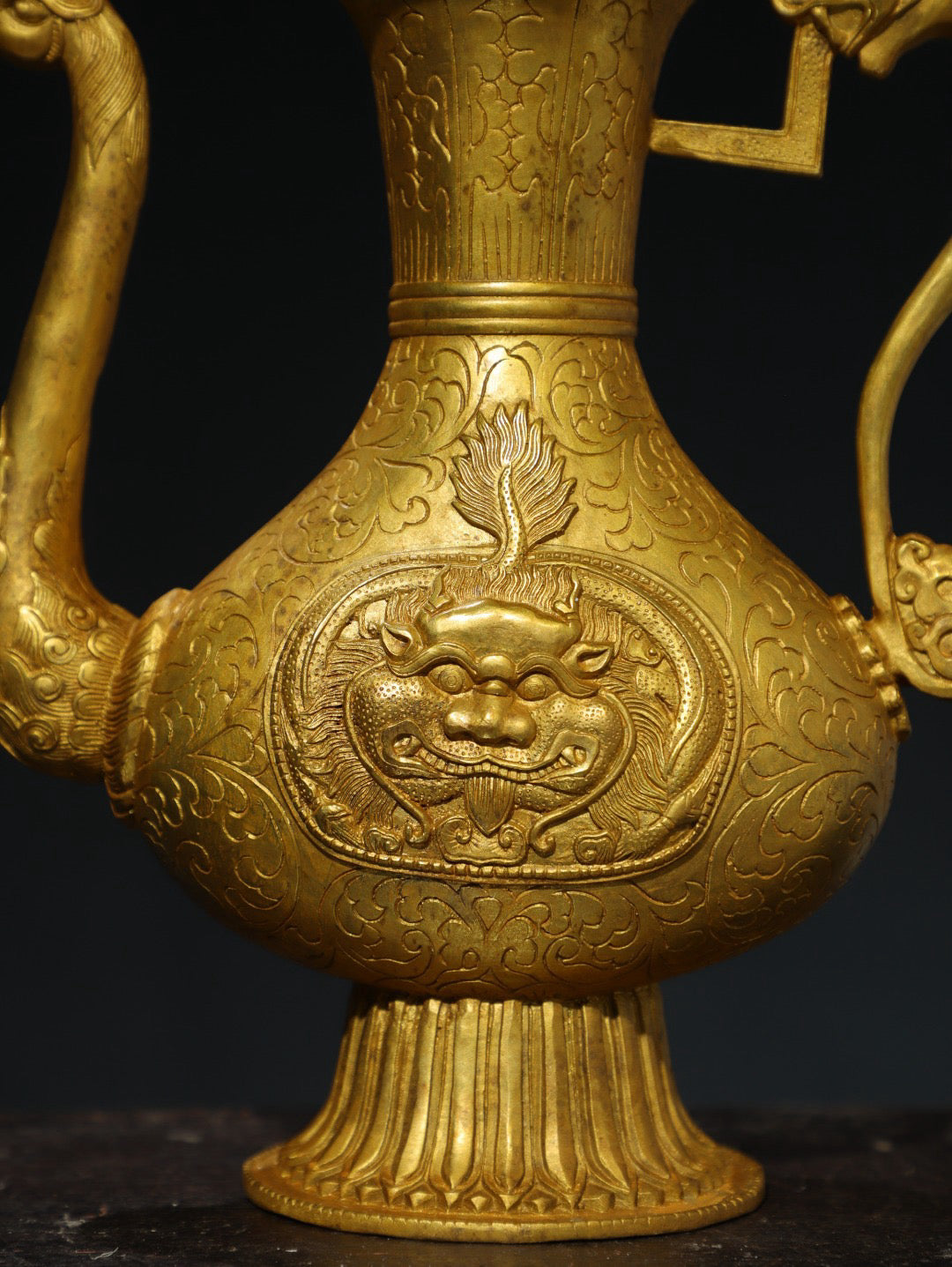 Chinese Antique Pure Copper [Dragon and Phoenix] Pot