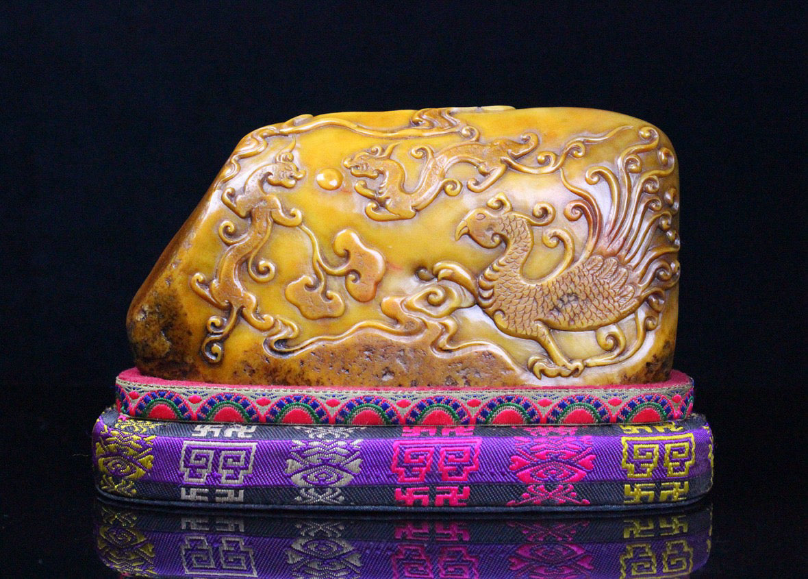 Shoushan Shitian Huangshi Longfeng Chengxiang Seal