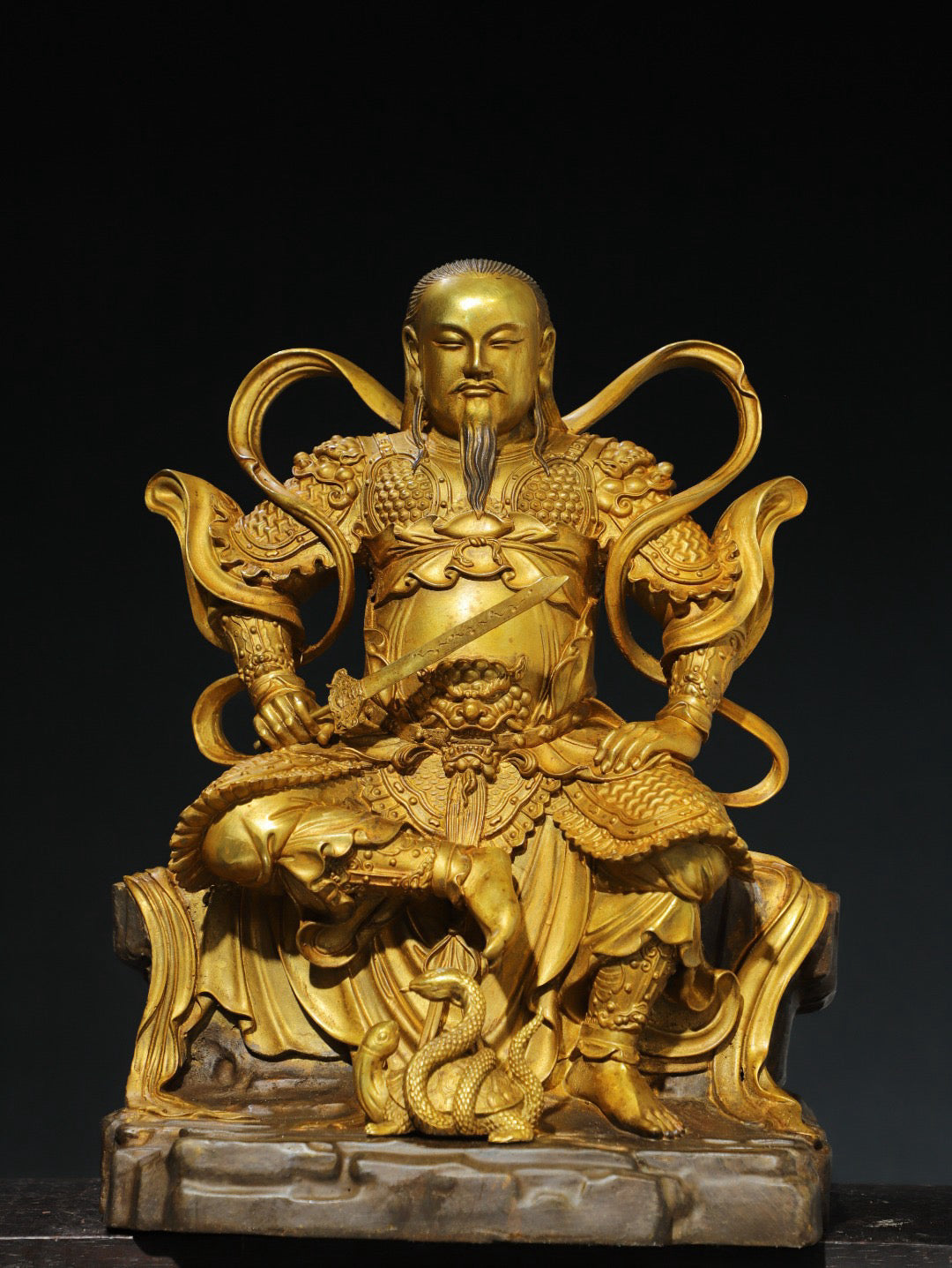 Chinese antique pure copper statue of Emperor Zhenwu