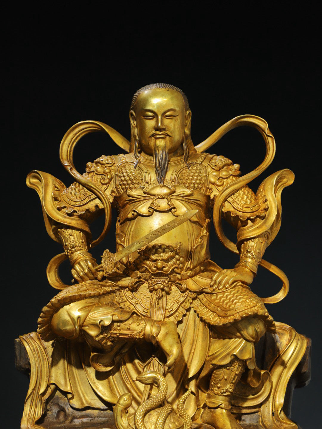Chinese antique pure copper statue of Emperor Zhenwu