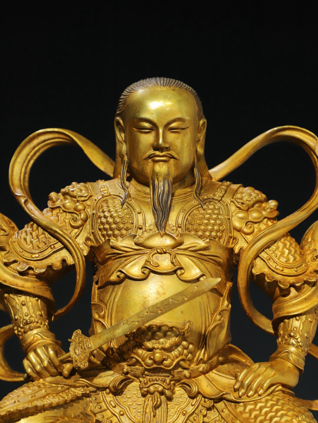 Chinese antique pure copper statue of Emperor Zhenwu