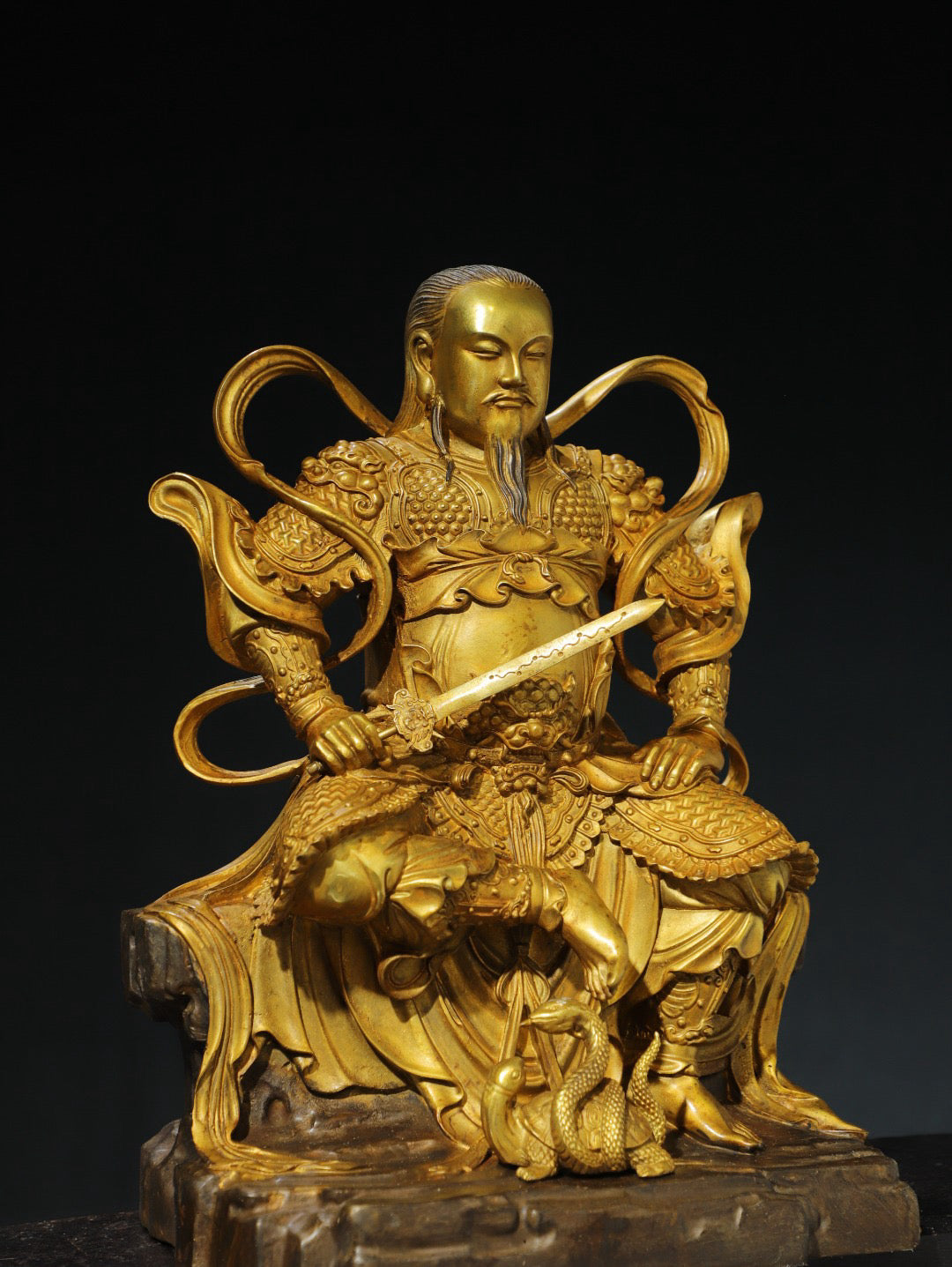 Chinese antique pure copper statue of Emperor Zhenwu