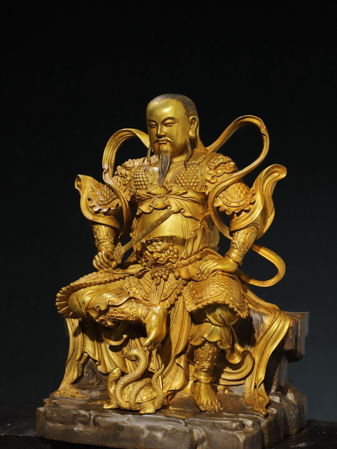 Chinese antique pure copper statue of Emperor Zhenwu