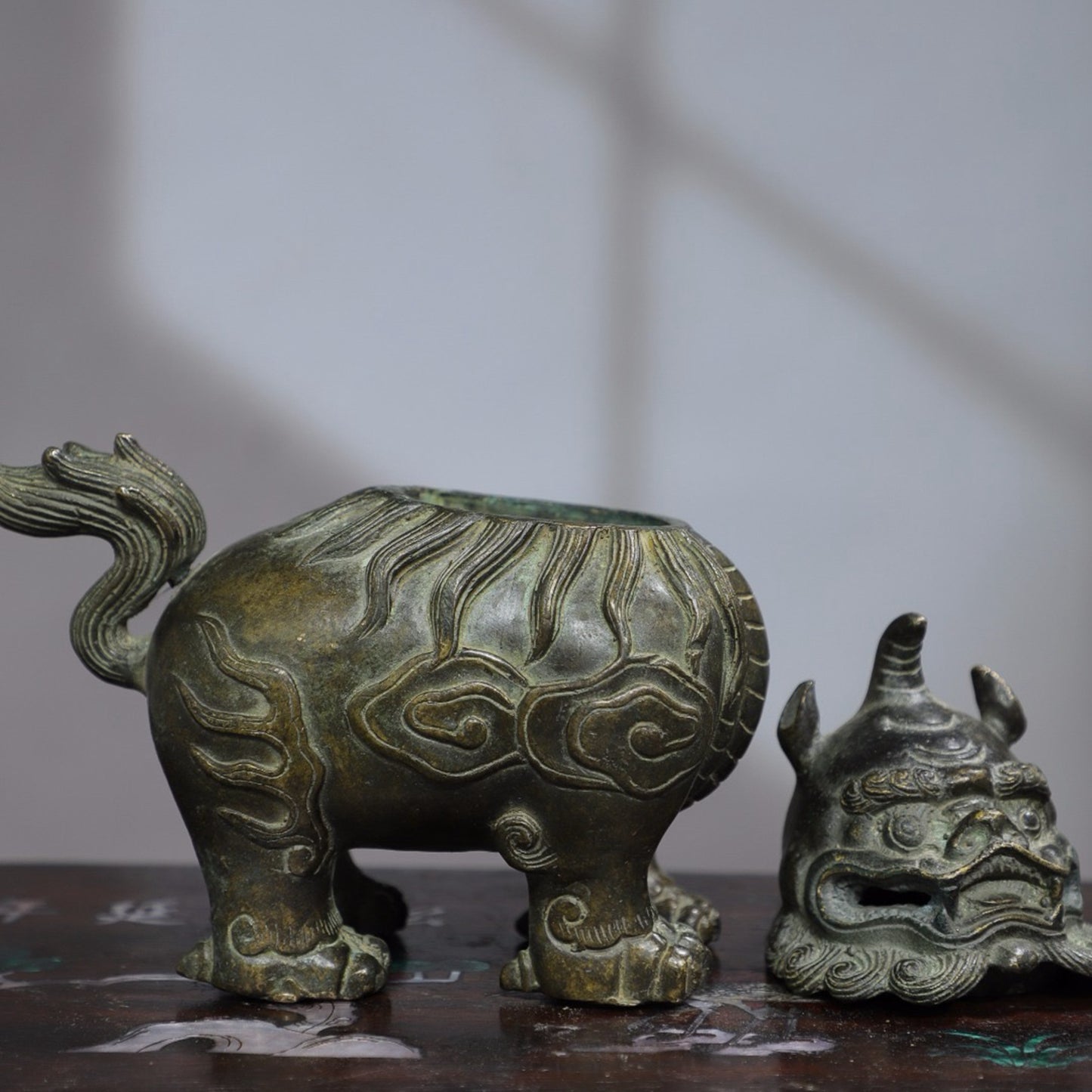 Pure copper auspicious beast incense burner