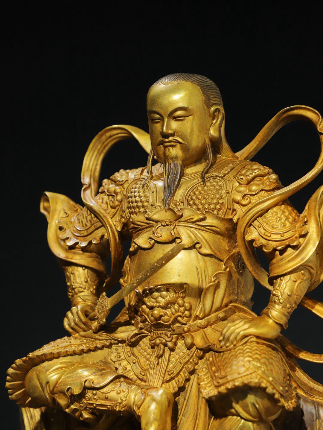 Chinese antique pure copper statue of Emperor Zhenwu