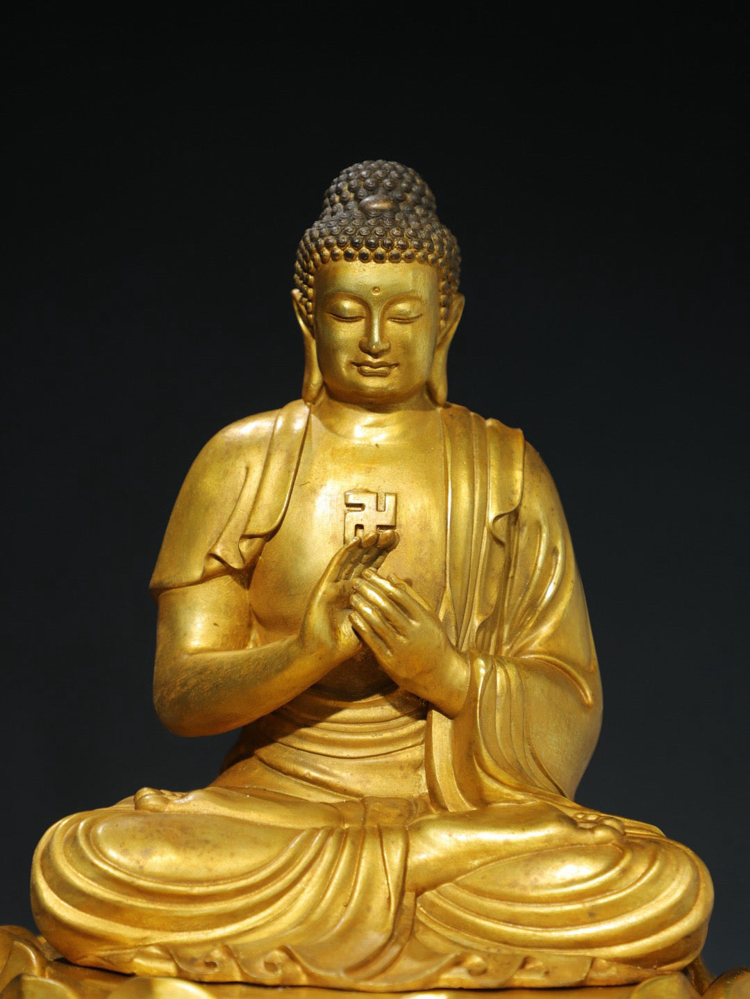 Chinese antique pure copper statue of the Great Sun Tathagata