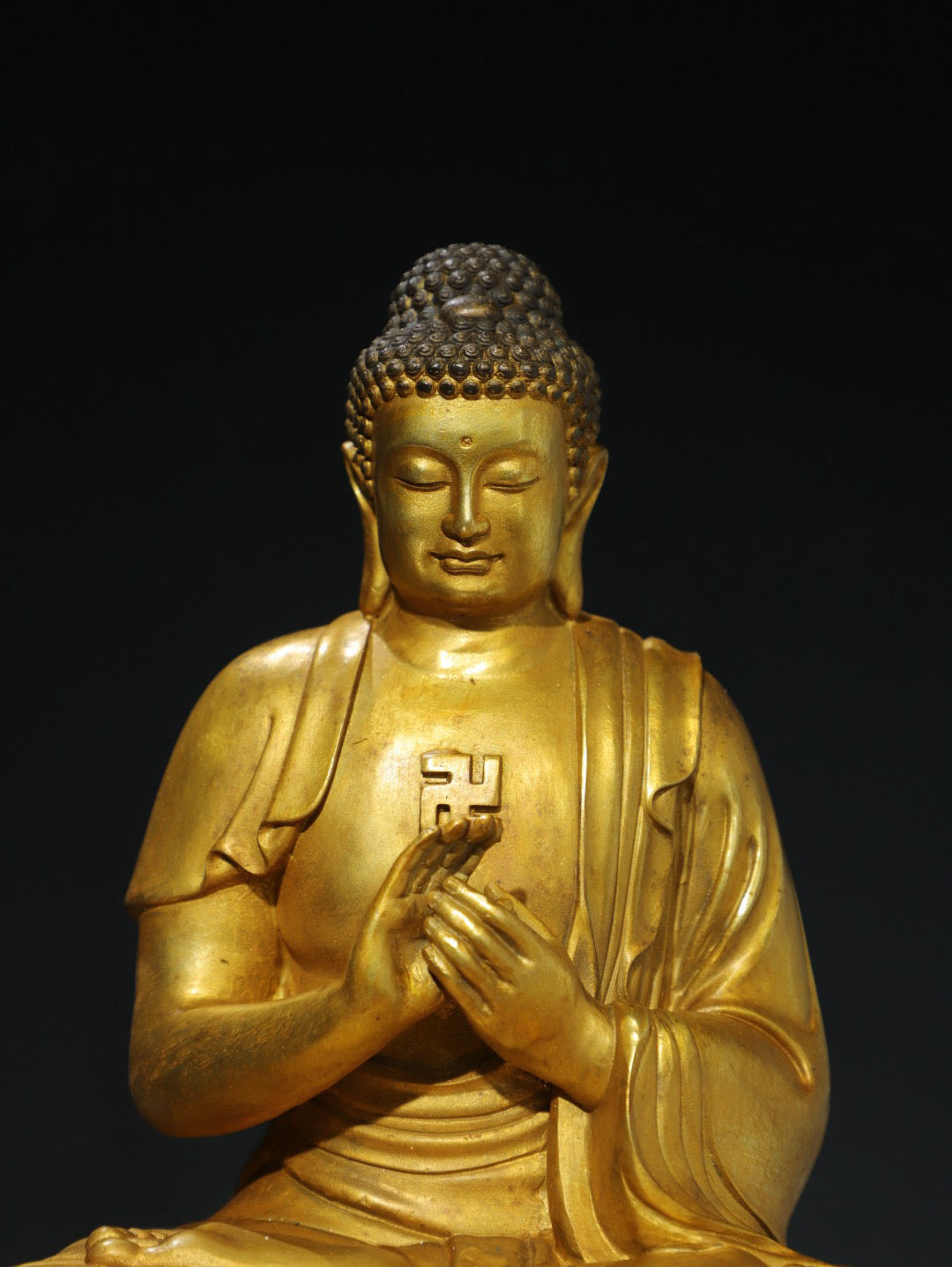 Chinese antique pure copper statue of the Great Sun Tathagata