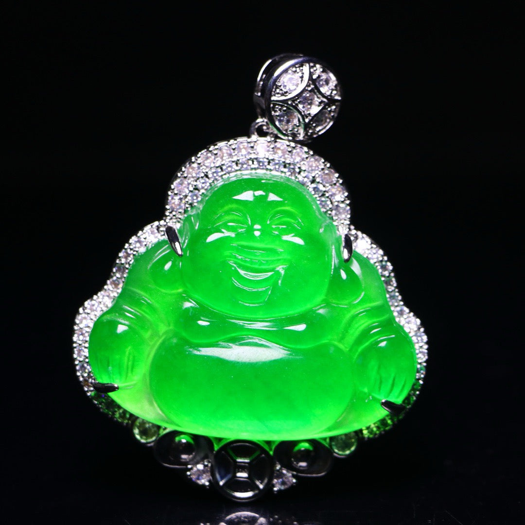 Perfect High Ice Jade Maitreya Buddha Card