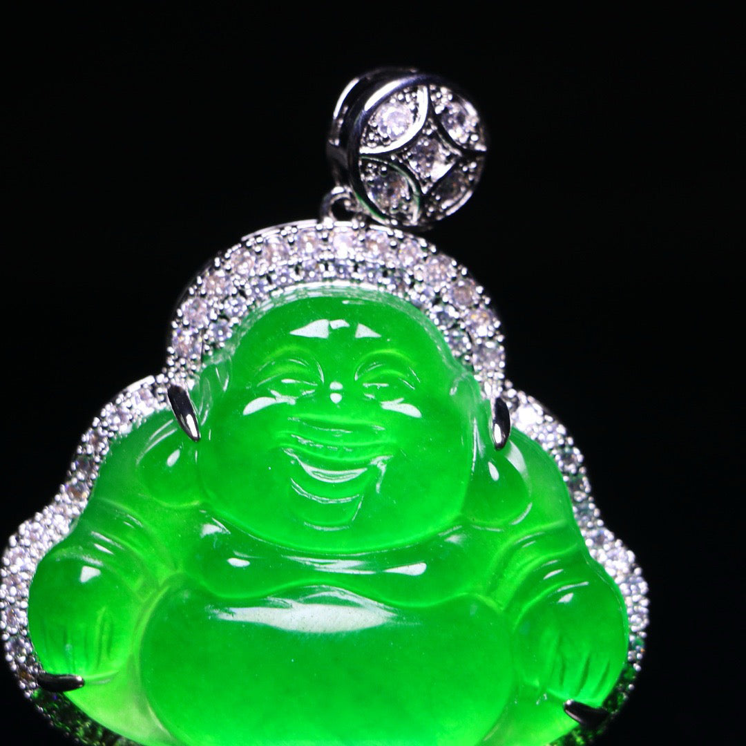 Perfect High Ice Jade Maitreya Buddha Card