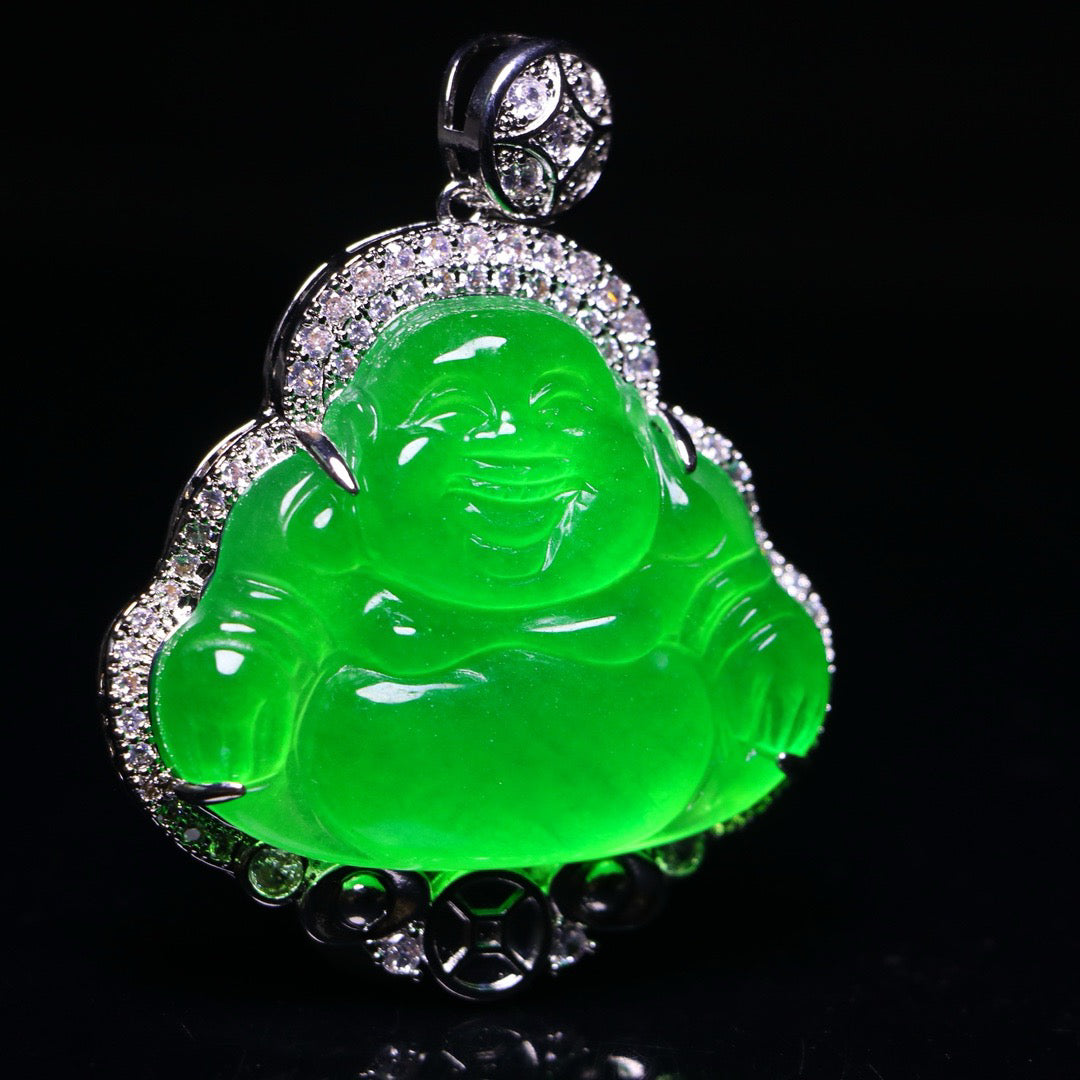 Perfect High Ice Jade Maitreya Buddha Card