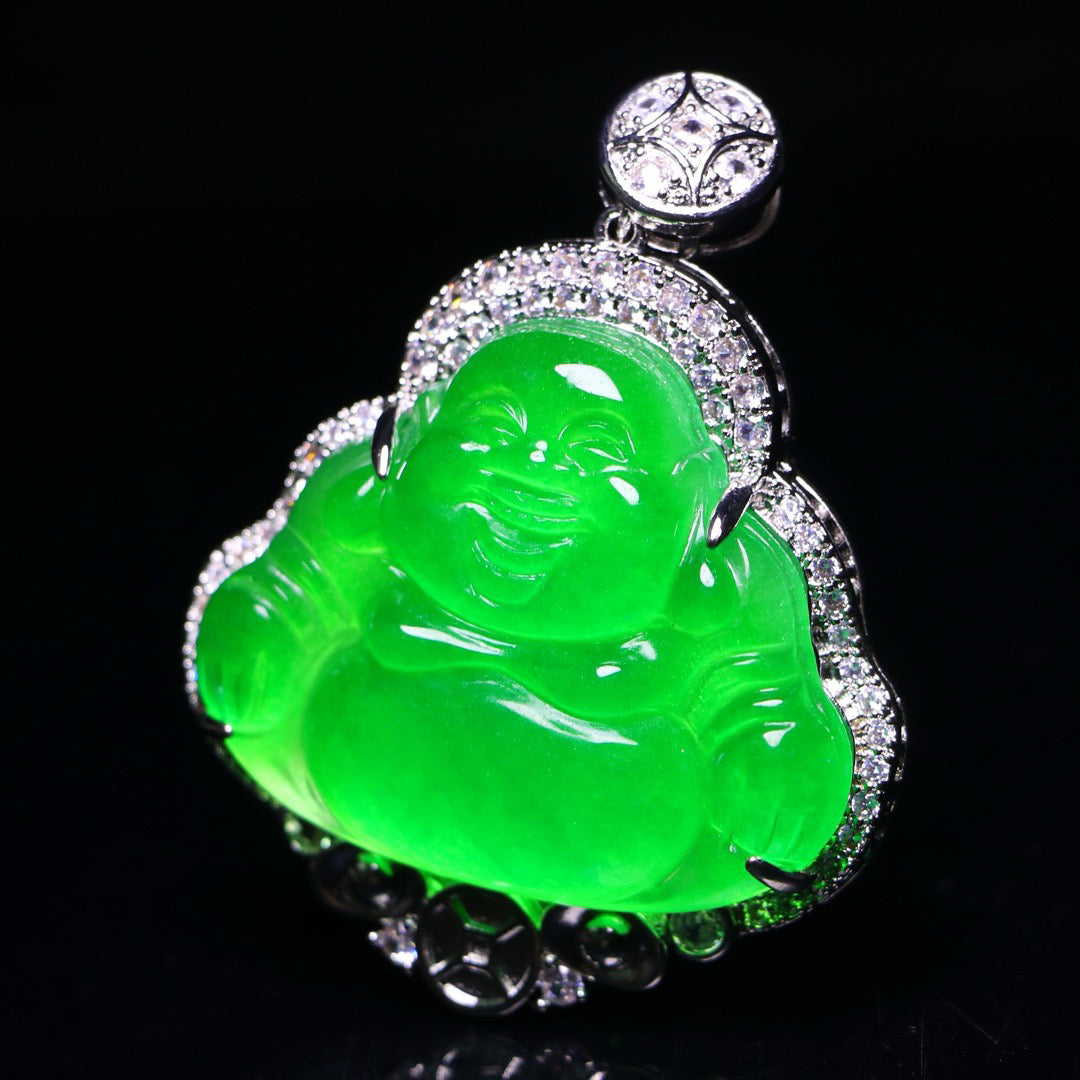 Perfect High Ice Jade Maitreya Buddha Card