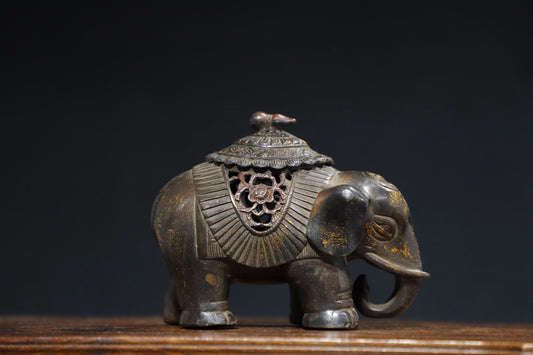 Pure copper elephant incense burner