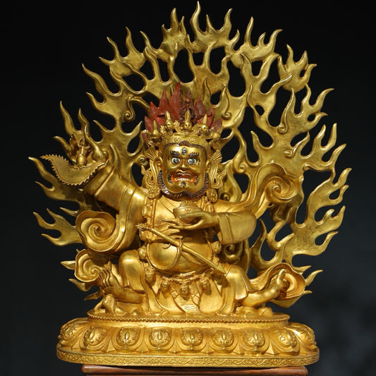 Chinese Antique Pure Copper Buddha Statue in the Big Black Sky