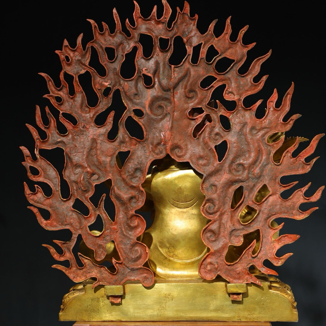 Chinese Antique Pure Copper Buddha Statue in the Big Black Sky